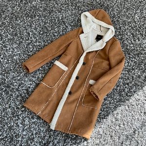 Forever 21 Long Sherpa Coat S